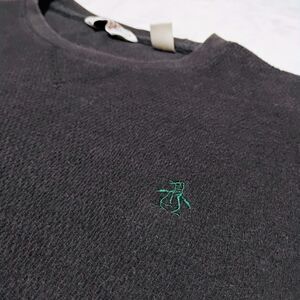 Original Penguin Munsingwear XL Black Bubble Stitch Sweater Slim Fit Pete Logo